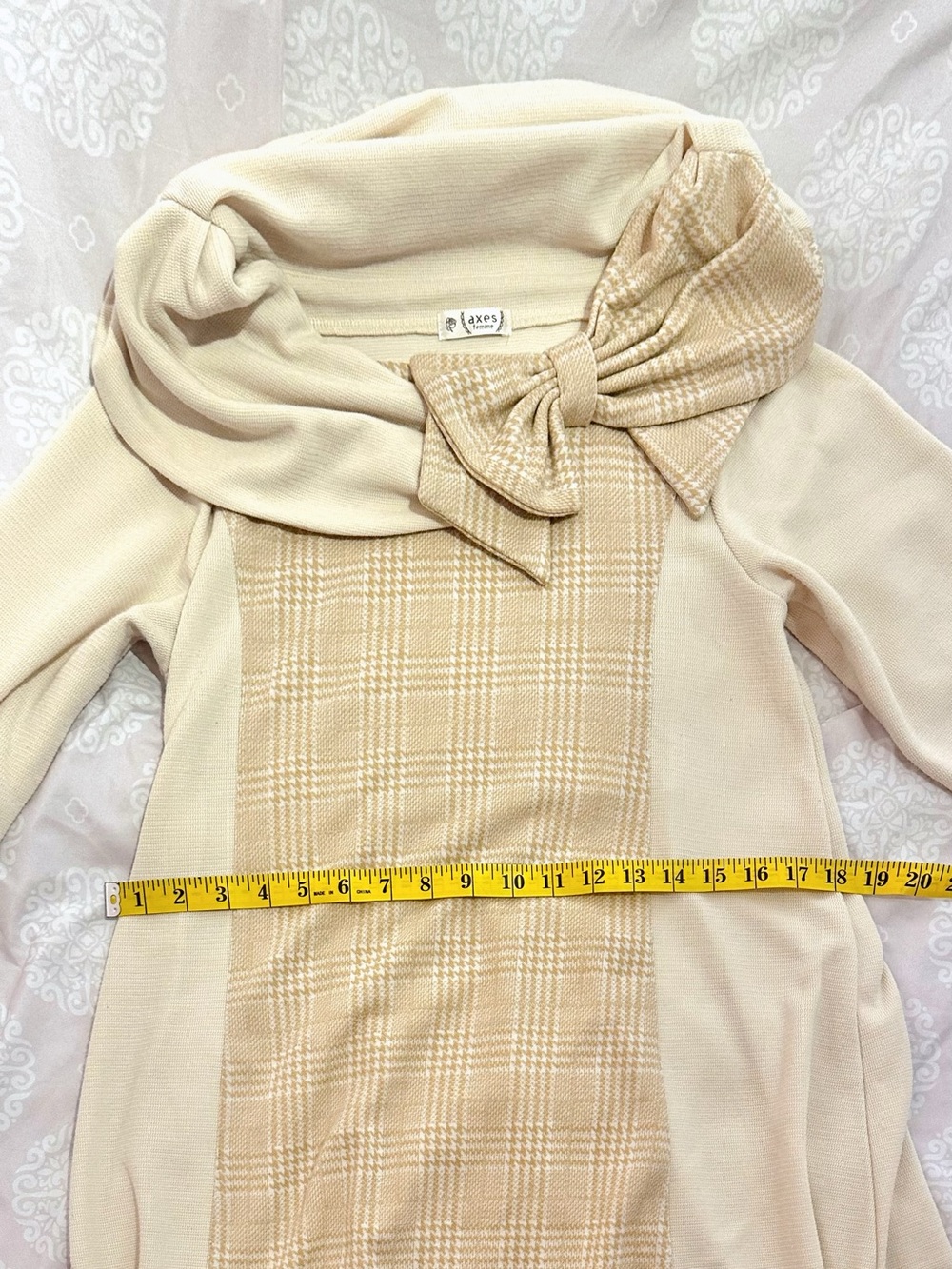 Axes Femme | Cream Bow Accent Dress - Picture 6 of 6